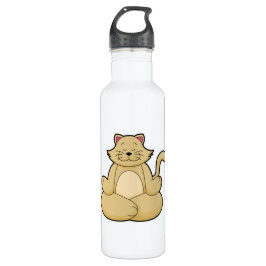 Katze bei Yoga-Stretching-Übung in Cross-Baden Edelstahlflasche