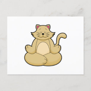 Katze bei Yoga-Stretching-Übung in Cross-Baden Postkarte