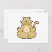 Katze bei Yoga-Stretching-Übung in Cross-Baden Postkarte (Vorne/Hinten)