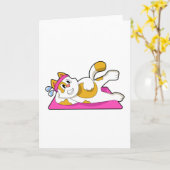 Katze bei Yoga Stretching-Übung Karte (Gelbe Blume)