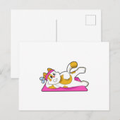 Katze bei Yoga Stretching-Übung Postkarte (Vorne/Hinten)