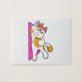 Katze bei Yoga Stretching-Übung Puzzle (Horizontal)