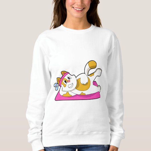Katze bei Yoga Stretching-Übung Sweatshirt (Vorderseite)