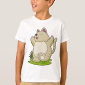 Katze bei Yoga T-Shirt (Vorderseite)
