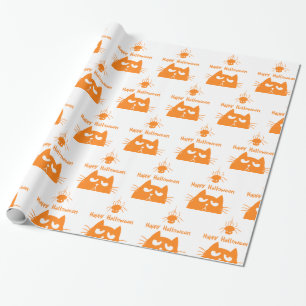 Katze beim Anhängen der Spinne - Hintergründe ausw Geschenkpapier
