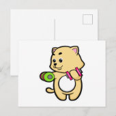 Katze beim Bizepstraining mit Hanteln Postkarte (Vorne/Hinten)