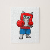 Katze beim Boxen mit Boxhandschuhen Puzzle (Vertikal)