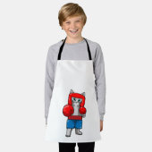 Katze beim Boxen mit Boxhandschuhen Schürze (Getragen)