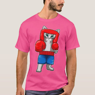 Katze beim Boxen mit Boxhandschuhen T-Shirt