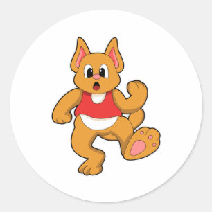 Katze beim Laufen Runder Aufkleber