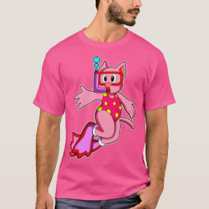 Katze beim Schwimmen mit Schwimmbrille T-Shirt