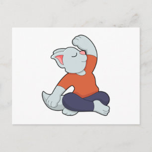 Katze beim Yoga im Schneidersitz Postkarte