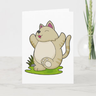 Katze beim Yoga Karte