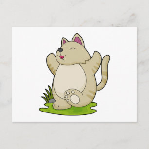 Katze beim Yoga Postkarte