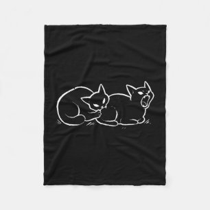 Katze beißt Katzenarsch lustiges Katzen-Meme Humor Fleecedecke