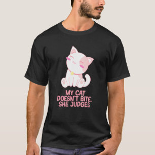 Katze Beißt Nicht Sie Richtet Katze Mama Sarkastis T-Shirt