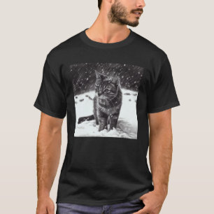 Katze beißt Schnee T-Shirt