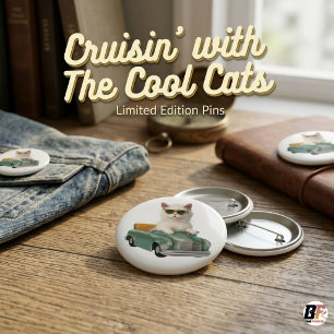 Katze benutzt Kinder Auto minimalist elegant trend Button