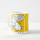 Katze beobachtet ein Fußballspiel im Fernsehen Kaffeetasse (Vorderseite Links)