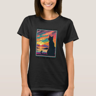 Katze beobachtet einen schönen Sonnenuntergang Was T-Shirt