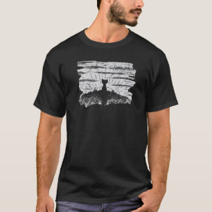 Katze beobachtet Sonnenuntergang für Vintage-Katze T-Shirt
