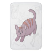 Katze bereit zum Sprung Bettdecke Badematte (Vorderseite Vertikal)