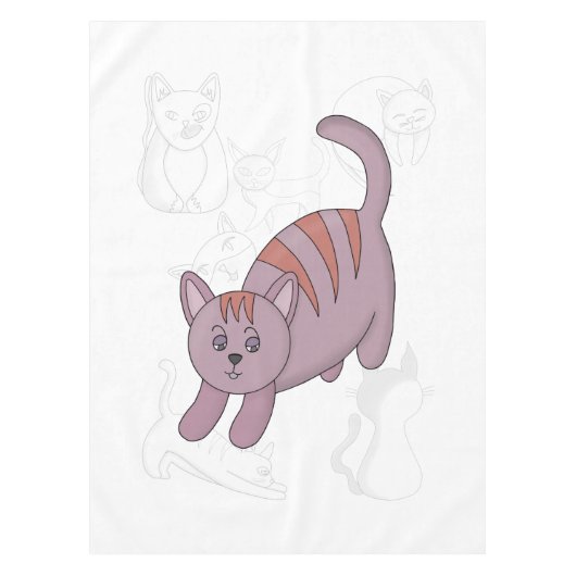 Katze bereit zum Sprung Bettdecke Tischdecke (Vorderseite)