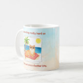 Katze Besseres Leben Kaffeetasse (Vorderseite Links)