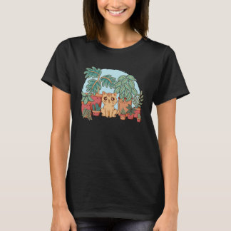 Katze bewässert Pflanzen Gartenarbeit Gärtner Katz T-Shirt