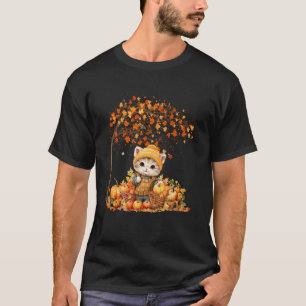 Katze Blatt Fall Hallo Herbst Katze Kätzchen Liebh T-Shirt