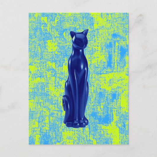 Katze Blau ~ Postkarte / Einladung (Vorderseite)