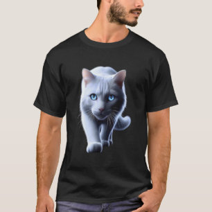 Katze Blaue Augen Schönes Kätzchen Realistisches K T-Shirt