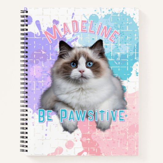 Katze bleibend zurück in die Schule Notizblock (Vorderseite)