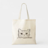 Katze Bleistiftzeichnung Tragetasche (Rückseite)