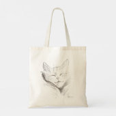 Katze Bleistiftzeichnung Tragetasche (Rückseite)
