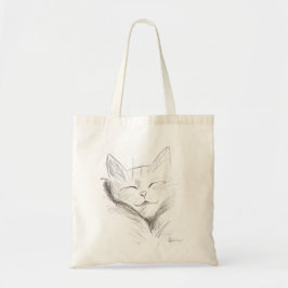Katze Bleistiftzeichnung Tragetasche
