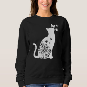 Katze Blume Butterfly Cat Mama Girls Sweatshirt