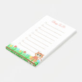 Katze. Blume & Gras Personalisierte Dinge zu tun Post-it Klebezettel (angewinkelt)