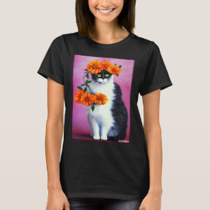 Katze Blume Natürliche Blumen Garten Katzenliebe K T-Shirt