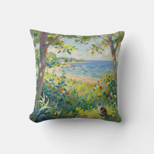 Katze Blumen Und Meer Kissen