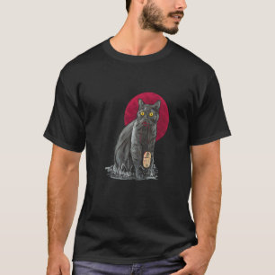 Katze Blut Computer Maus Mond Rot Halloween Nacht T-Shirt