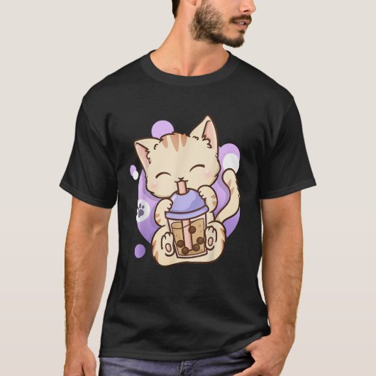 Katze Boba Tee Bubble Tea Anime Kawaii Neko (Vorderseite)