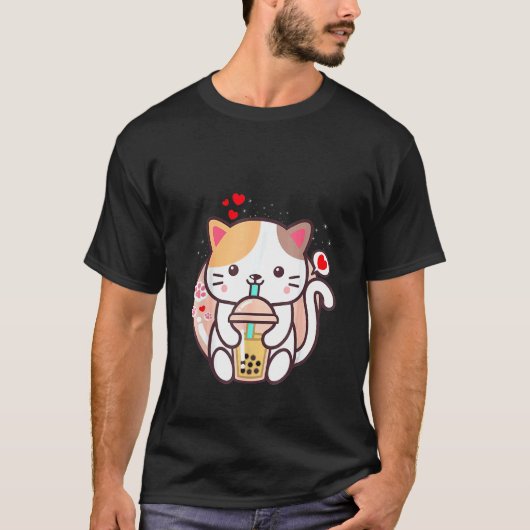 Katze Boba Tee Bubble Tea Japanisches Neko Mädchen (Vorderseite)