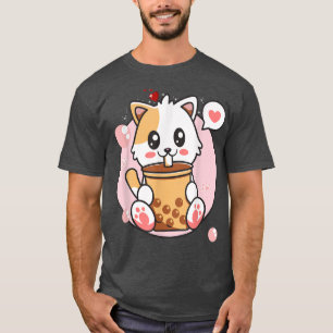 Katze Boba Tee Bubble Tea Kawaii Anime Japanisches