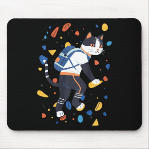 Katze Bouldering Felsenklettern Lustig Bunt Klette Mousepad
