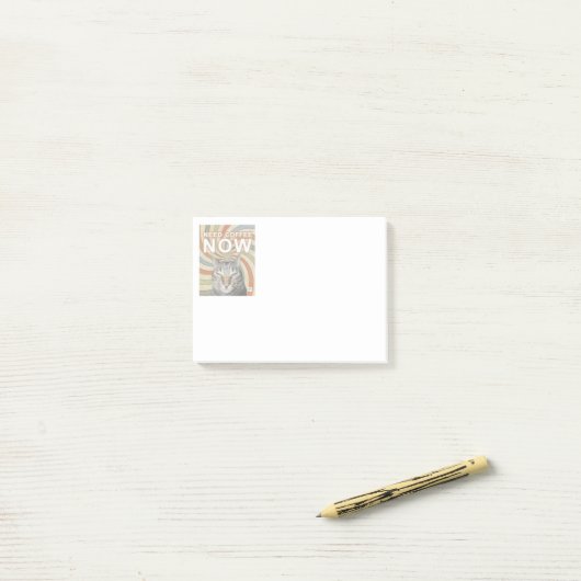 Katze Braucht Jetzt Kaffee Post-it Klebezettel (Auf Schreibtisch)