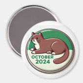 Katze, braun und weiß magnet (Vorderseite/Rückseite)