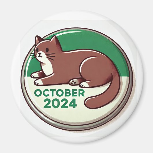 Katze, braun und weiß magnet (Vorne)