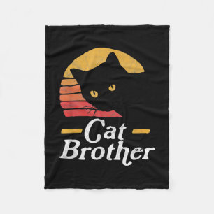 Katze Brother Vintage Retro Geschenk für Katze Lov Fleecedecke