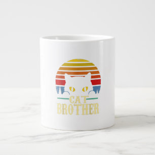 Katze Brother Vintage Retro Geschenk für Katze Lov Jumbo-Tasse